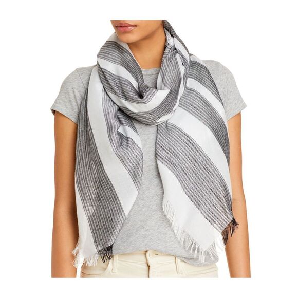 AQUA Womens Black Cotton Fringed Neckwarmer Scarf - Picture 1 of 2